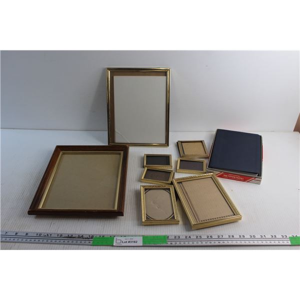 (8) Photo Frames - Size from 3 1/2'' x 2 1/2'' to 11 1/2'' x 9 1/2'' and Holy Bible Book'
