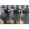 Image 7 : (2) Brass Candle Holders, Necklace, Brass Salt & Pepper Shakers and (8) Glass Goblets