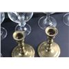 Image 8 : (2) Brass Candle Holders, Necklace, Brass Salt & Pepper Shakers and (8) Glass Goblets