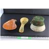 Image 1 : Hand Painted Spoon Holder, Candy Dish and a Candle with a Candle Holder