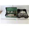 Image 1 : (2) Tool Boxes With Contents (Black Plastic 13" x 7" x 5", Green Metal 13.5" x 7" x 5" - As is)