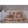 Image 2 : (2) Vintage Hardware Store Aprons: T.M. Ball Lumber Saskatoon & W.H. Cleveland Lumber Stonebord