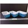 Image 1 : (3) Vintage Aqua Blue Refrigerator Dish-no lids