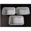 Image 4 : (3) Vintage Aqua Blue Refrigerator Dish-no lids