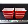 Image 1 : (6) Vintage Mini Glass Pyrex Red Refrigerator Dish