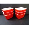 Image 2 : (6) Vintage Mini Glass Pyrex Red Refrigerator Dish