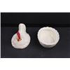 Image 3 : (2) Ceramic Hen On Nests, Ceramic Birds Basket Dish