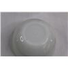 Image 4 : 10" Clear Glass Bowl, 7" Anchor Hawking White Glass Bowl, 5" Pyrex Blue Glass Bowl, & Des Pat. Glass