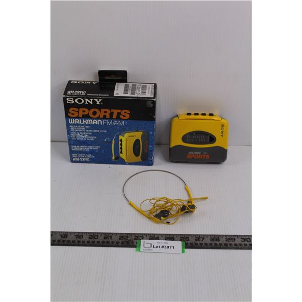 Sony Sports Walkman FM/AM Radio Cassette Player w/ Headphones & Box - As Is