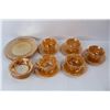 Image 2 : (4) Peach Luster Fire King Cups w/ Saucers And (4) Bowls, (4) Plates