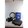 Image 1 : Seat Cushion, Steering Wheel Cover, Kokanee Backpack and a Bag