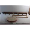 Image 1 : Body Weight Scale, Wooden Coat Rack and Framed Mirror 22'' x 6''