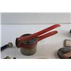 Image 10 : Bottle & Wine Openers, Potato Ricer, Miniature Horse Shoes, Structural Steel Detail Guide, Ruler and
