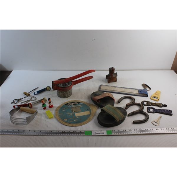 Bottle & Wine Openers, Potato Ricer, Miniature Horse Shoes, Structural Steel Detail Guide, Ruler and