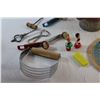 Image 8 : Bottle & Wine Openers, Potato Ricer, Miniature Horse Shoes, Structural Steel Detail Guide, Ruler and