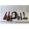 Image 1 : (3) Pipe Wrenches, Mallet, Clamp, Steel Bar