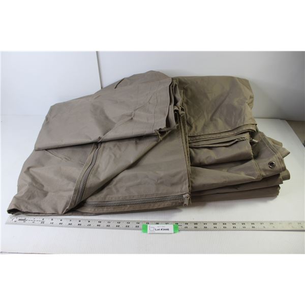 (4) Nylon Tarps Approx 7' x 5' with Zipper