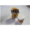 Image 3 : Ornamental Dog & Garbage Can Salt & Pepper Shakers, (2) Honey Jars With Swab, Atelier Pare Wood Carv