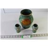 Image 3 : (3) Ornamental Vases - (2) Small XI6 3.75" Tall, Large 7.25"
