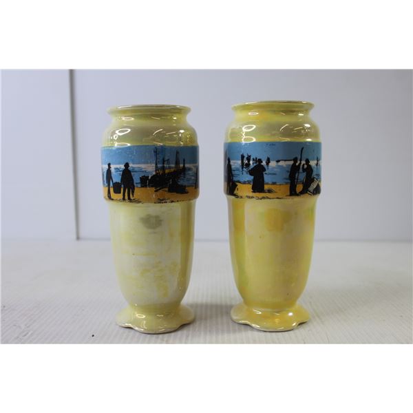 (2) Ornamental Vase Set 7" Tall