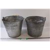 Image 1 : (2) Galvanized Steel Buckets - 10" x 11"