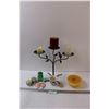 Image 1 : Candleholder & Various Sized Candles Lot