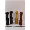 Image 1 : (4) Wood Salt & Pepper Grinders - 12" Tall