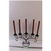 Image 1 : Five Candle Holder w/Candles - 17" Long