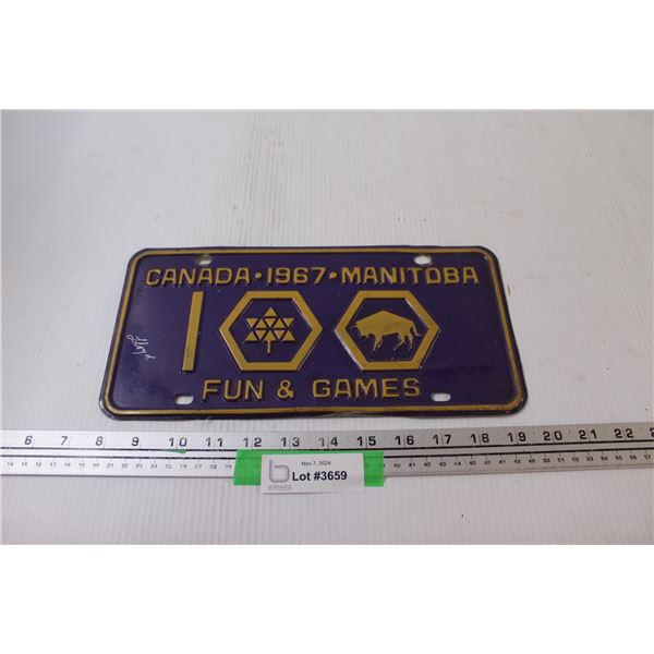 Manitoba License Plate - 1967