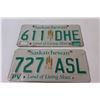 Image 2 : (2) Saskatchewan License Plates