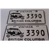 Image 2 : Pair of British Columbia Vintage License Plates