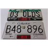 Image 2 : (2) British Columbia License Plates: Collector Plate & Regular Plate