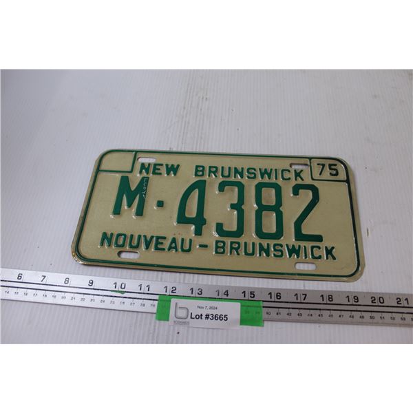 New Brunswick License Plate - 1975