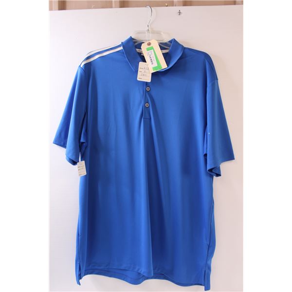 Adidas Blue Collared Sport Shirt - Size XL