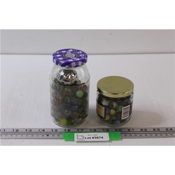 (2) Jars of Marbles - Assorted