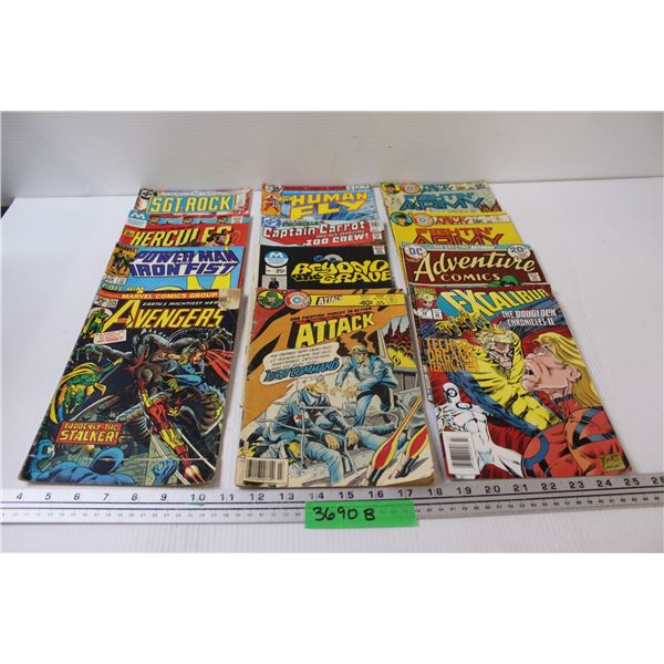 (12) Comicbooks: Sgt. Rock, Human Fly, Hercules, Avengers, Fightin Army, Misc.
