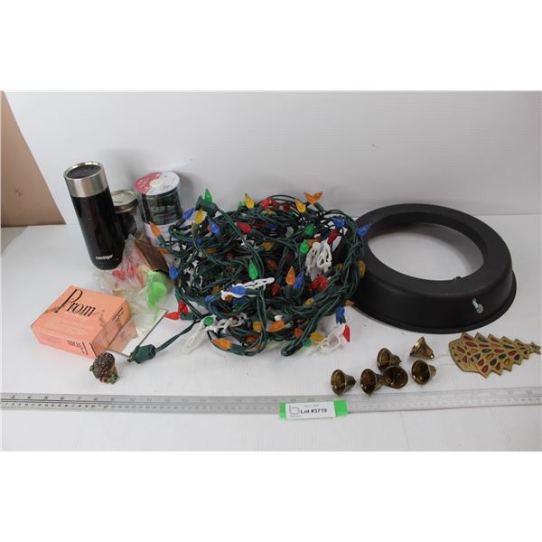 Various Christmas Lights, Contigo Coffee Mug, Misc.