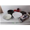 Image 1 : Starfrit Cabbage Cutter- NIB, Bunt Cake Pan, Enamel Ware Bowl, Esso Coffee Cup w/ Tiger, Misc.