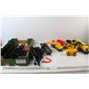 Image 1 : (5) Toy Trains, Toy Dump Truck and Bulldozer, Assorted Train Tracks