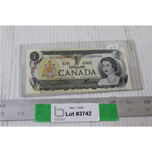 Canadian One Dollar Bill Ottawa 1973