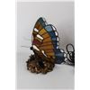 Image 2 : Beautiful Stained Glass Butterfly Lamp- Needs Bulb To Work- As is