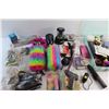 Image 13 : LED Light String, Electric Pencil Sharpener, Faux Lashes, Hot Glue Gun and Assorted Crafting Supplie