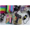 Image 7 : LED Light String, Electric Pencil Sharpener, Faux Lashes, Hot Glue Gun and Assorted Crafting Supplie