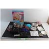 Image 1 : Coin Bags. Sparkling Squishy Soap, Gel Nail Polish, Make Up Mirrors, Manicure Set and Assorted Items