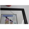 Image 9 : Sugar & Cream Set, (20+) 5 1/2'' Glass Plates, Framed Winter Walk by Cecil Youngfox Print - Cracked 