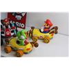 Image 9 : Mario Sign 12'' x 8'', Mario & Yoshi Cart Toys with Remotes - As Is