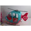 Image 2 : Barbie Helicopter, Cutie Cars Toys, Make Up Bag and Assorted Make Up & Brushes