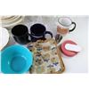 Image 2 : Assorted Dishes (Platter, Bowls, Plates, Saucers), Assorted Mugs & Plastic Bottles, Misc.