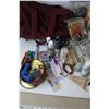 Image 5 : Wheeled Hand Bag, Assorted Crafting Supplies, Tana Leather Shoe Polish (NIB), Misc.