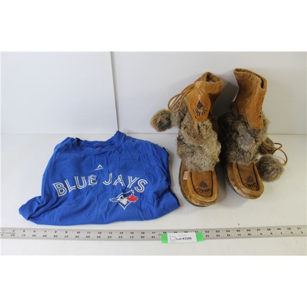 Softmoc Moccasins 10" Length Approx, Majestic Toronto Blue Jays T-Shirt - Child's Large - Encarnacio